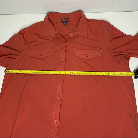 Eddie Bauer | Women's Orange button down shirt Size L - Picture 9 of 10